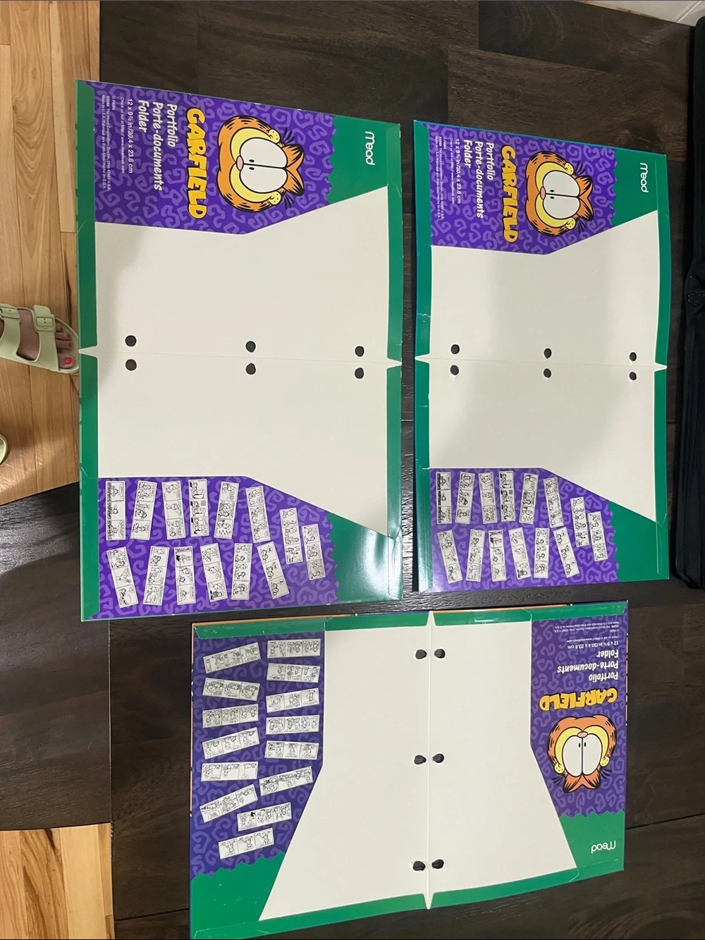 90s Vintage Garfield Mead PAWS Binder w/ 3 Garfield Pocket Folders